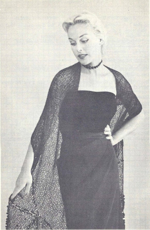 Modular KNITTING PATTERN: Sequined Stole, Garter Stitch Shawl